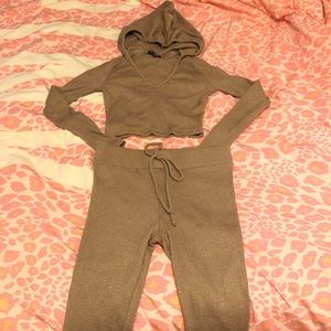 Fashion nova ribbed crop top set